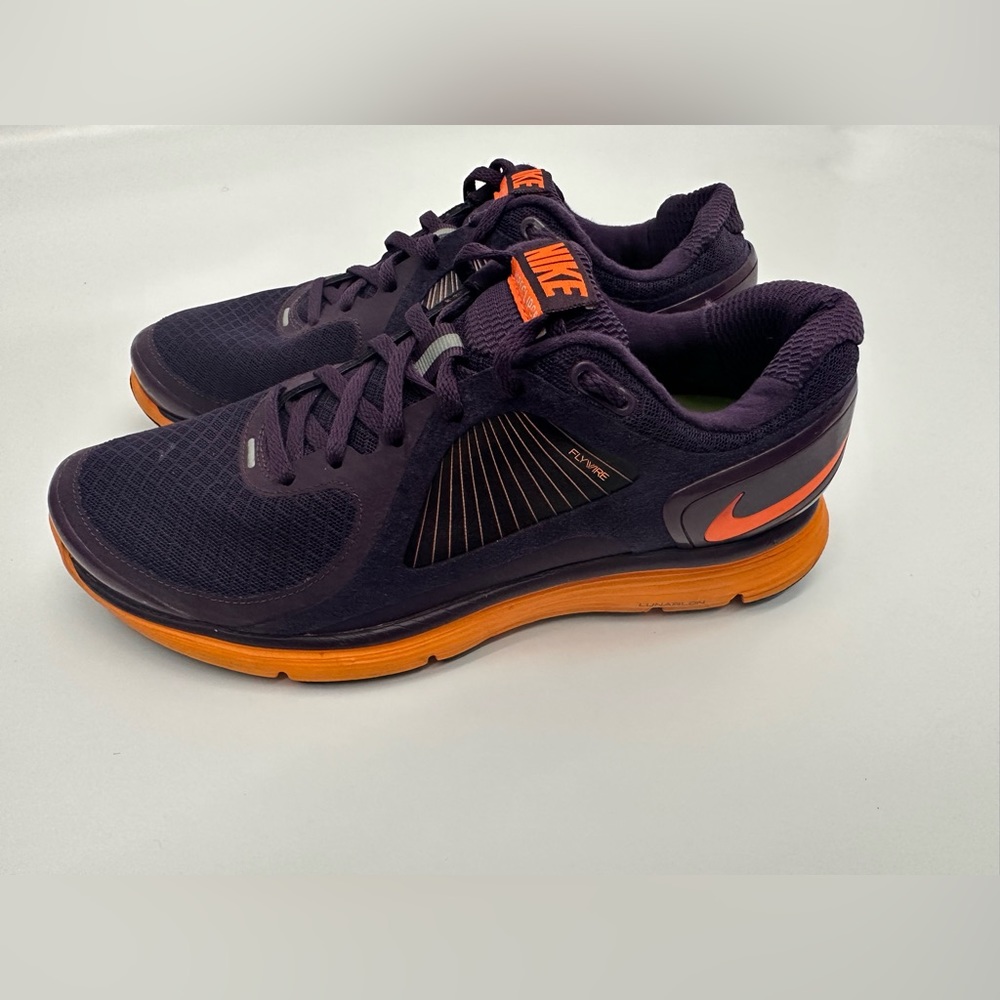 NIKE Lunar Eclipse Flywire Womens Shoes Sneakers Purple Orange 408580-602 Sz 9